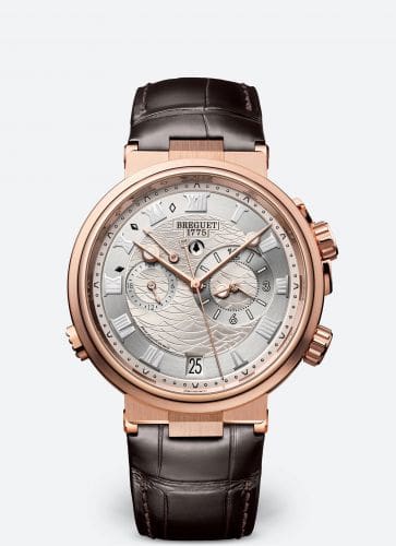 Breguet Marine Alarme Musicale Rose Gold / Silver / Alligator 5547BR/12/9ZU