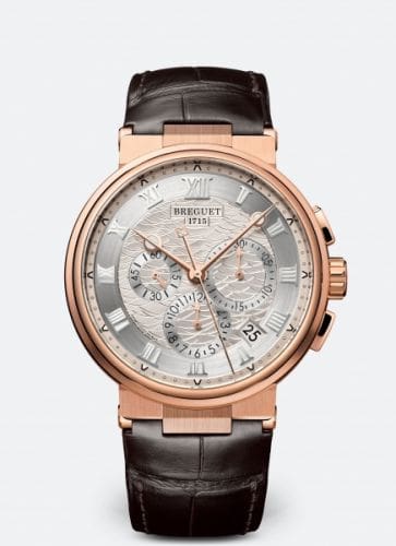 Breguet Marine Chronograph 5527 Rose Gold / Silver / Alligator 5527BR/12/9WV