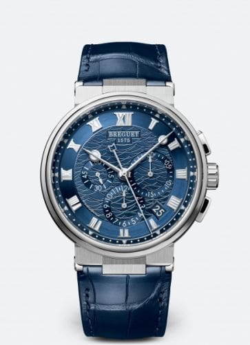 Breguet Marine Chronograph 5527 White Gold / Blue / Alligator 5527BB/Y2/9WV