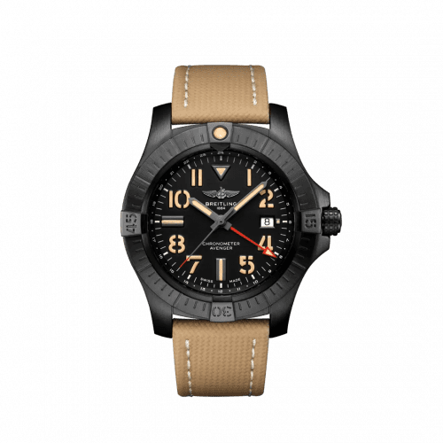 Breitling Avenger Automatic GMT 45 Night Mission / Black / Military / Pin V32395101B1X1