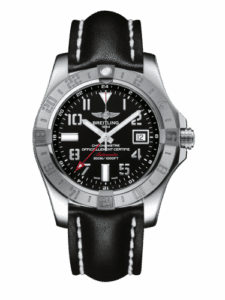 Breitling Avenger II GMT Stainless Steel / Volcano Black / Calf / Folding A3239011/BC34/436X/A20D.1