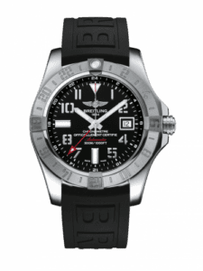 Breitling Avenger II GMT Stainless Steel / Volcano Black / Rubber / Folding A32390111B2S1