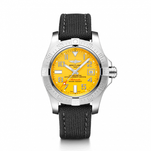 Breitling Avenger II Seawolf Stainless Steel / Cobra Yellow / Military / Pin A17331101I1W1