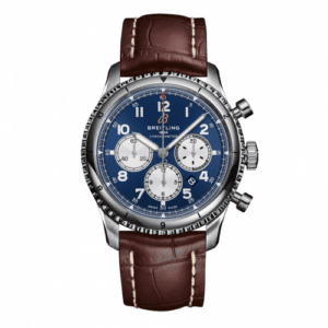 Breitling Aviator 8 B01 Chronograph 43 Stainless Steel / Blue / Croco / Folding AB0119131C1P4