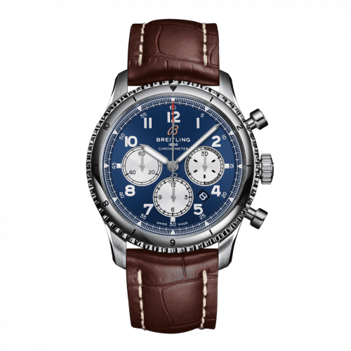 Breitling Aviator 8 B01 Chronograph 43 Stainless Steel / Blue / Croco / Pin AB0119131C1P2