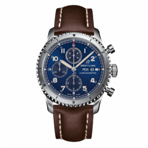 Breitling Aviator 8 Chronograph 43 Stainless Steel / Blue / Calf / Folding A13316101C1X4