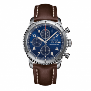 Breitling Aviator 8 Chronograph 43 Stainless Steel / Blue / Calf / Pin A13316101C1X2