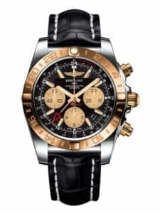 Breitling Chronomat 44 GMT Stainless Steel / Rose Gold / Onyx Black / Croco CB042012.BB86.743P