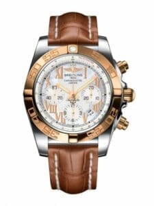 Breitling Chronomat 44 Stainless Steel / Rose Gold / Pearl Roman / Croco CB011012.A693.737P
