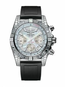 Breitling Chronomat 44 White Gold Diamondworks / Gray Pearl Diamond / Rubber JB0110AJ.G731.134S