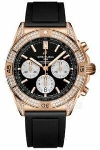 Breitling Chronomat B01 42 Red Gold - Diamond / Black / Rubber RB0134721B1S1