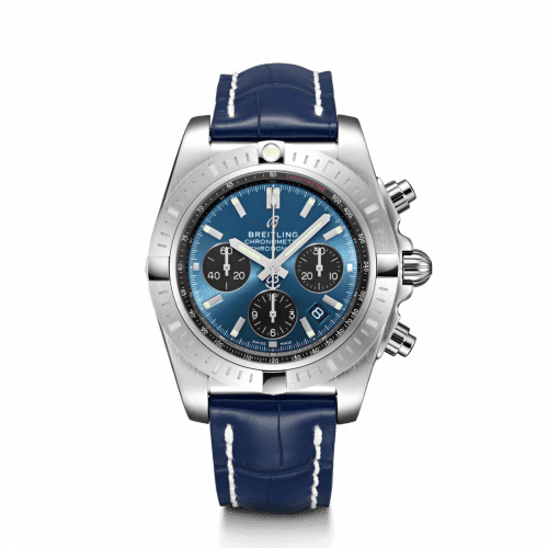 Breitling Chronomat B01 Chronograph 44 Stainless Steel / Blackeye Blue / Croco / Pin AB0115101C1P1