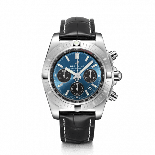 Breitling Chronomat B01 Chronograph 44 Stainless Steel / Blackeye Blue / Croco / Pin AB0115101C1P2
