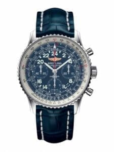 Breitling Cosmonaute Stainless Steel / Blue / Croco AB0210B4.C917.731P