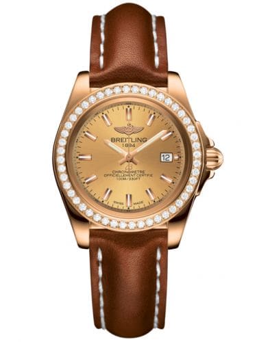 Breitling Galactic 32 Sleek Edition Rose Gold / Diamond / Golden Sun / Calf H7133053.H549.406X