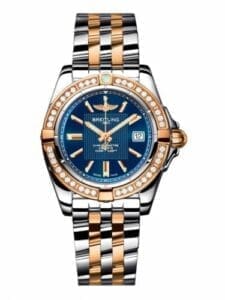 Breitling Galactic 32 Stainless Steel / Rose Gold / Diamond / Metallica Blue / Bracelet C71356LA.C813.367C