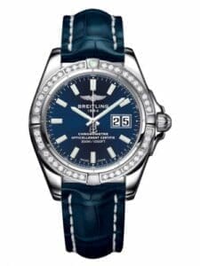 Breitling Galactic 41 Stainless Steel / Diamond / Horizon Blue / Croco A49350LA.C929.718P