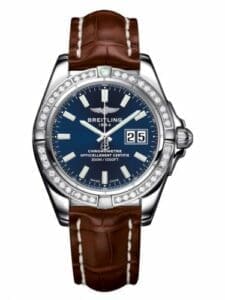 Breitling Galactic 41 Stainless Steel / Diamond / Horizon Blue / Croco A49350LA.C929.722P