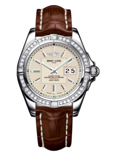 Breitling Galactic 41 Stainless Steel / Diamond / Sierra Silver / Croco A49350LA.G699.722P
