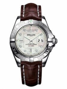 Breitling Galactic 41 Stainless Steel / Pearl Diamond / Croco A49350L2.A702.724P
