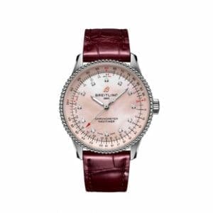 Breitling Navitimer 1 35 Automatic Stainless Steel / Pink MOP / eComm / Croco A173951A1K1P1