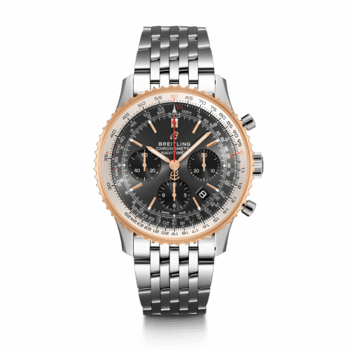 Breitling Navitimer 1 B01 Chronograph 43 Stainless Steel / Red Gold / Grey / Croco / Pin UB0121211F1A1