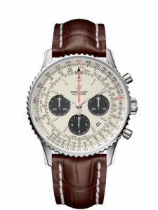 Breitling Navitimer 1 B01 Chronograph 43 Stainless Steel / Silver / Croco / Folding AB0121211G1P2
