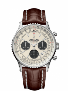 Breitling Navitimer 1 B01 Chronograph 43 Stainless Steel / Silver / Croco / Pin AB0121211G1P1