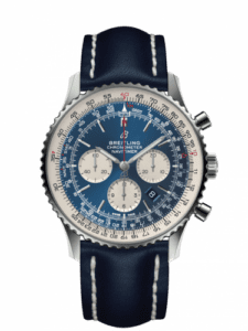 Breitling Navitimer 1 B01 Chronograph 46 Stainless Steel / Aurora Blue / Calf / Pin AB0127211C1X1
