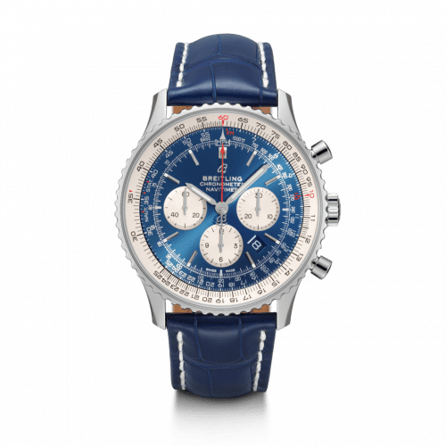 Breitling Navitimer 1 B01 Chronograph 46 Stainless Steel / Aurora Blue / Croco / Folding AB0127211C1P2