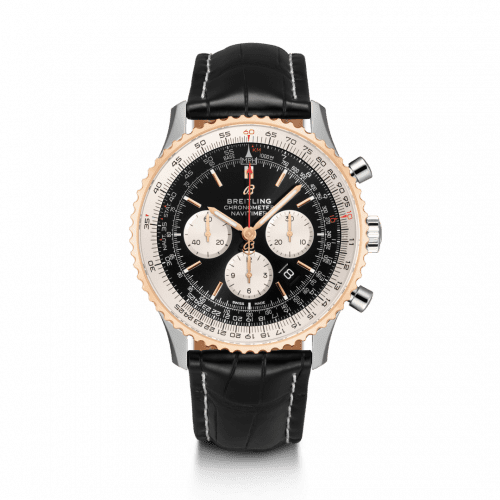 Breitling Navitimer 1 B01 Chronograph 46 Stainless Steel / Red Gold / Black / Croco / Folding UB0127211B1P2