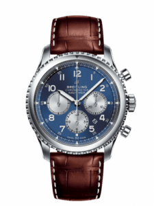 Breitling Navitimer 8 B01 Chronograph 43 Stainless Steel / Blue / Brown Croco AB0117131C1P2
