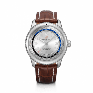 Breitling Navitimer 8 B35 Automatic Unitime 43 Stainless Steel / Silver / Brown Croco / Pin AB3521U01G1P1