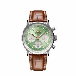 Breitling Navitimer B01 Chronograph 41 Stainless Steel / Mint Green / Alligator - Folding AB0139211L1P1