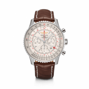 Breitling Navitimer GMT Stainless Steel / Silver / Croco / Pin AB0441211G1P1