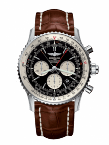 Breitling Navitimer Rattrapante Stainless Steel / Black / Croco / Folding AB031021/BF77/755P/A20D.1