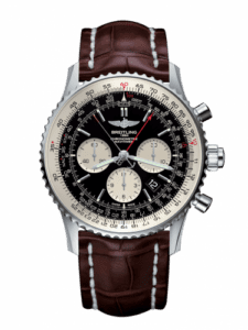 Breitling Navitimer Rattrapante Stainless Steel / Black / Croco / Pin AB031021/BF77/756P/A20BA.1
