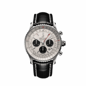 Breitling Navitimer Rattrapante Stainless Steel / Silver / Croco / Pin AB0310211G1P2