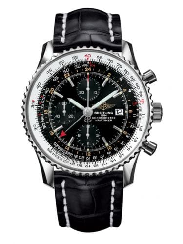 Breitling Navitimer World Stainless Steel / Black / Croco / Pin A24322121B1P1