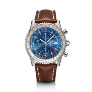 Breitling Navitimer World Stainless Steel / Blue / Calf / Pin A24322121C1X2
