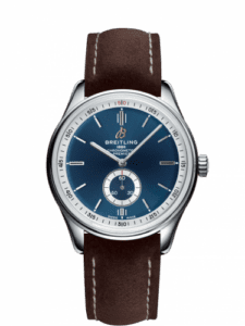 Breitling Premier Automatic 40 Stainless Steel / Blue / Nubuck Brown / Folding A37340351C1X1