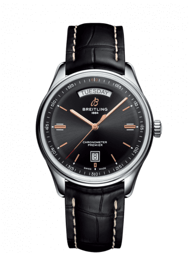 Breitling Premier Automatic Day & Date 40 Stainless Steel / Black / Croco Black / Folding A45340241B1P1