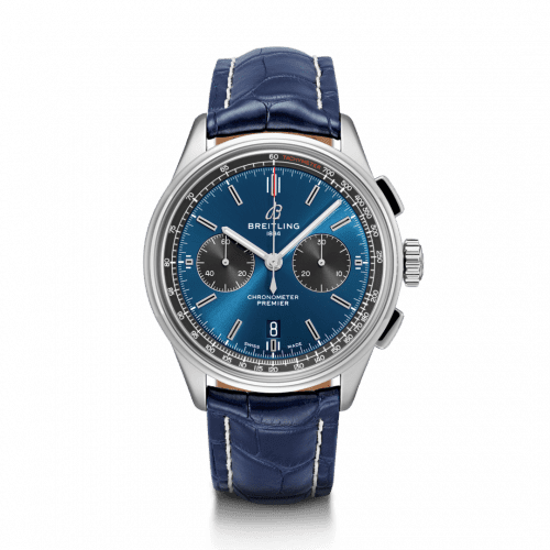 Breitling Premier B01 Chronograph 42 Stainless Steel / Blue / Croco / Pin AB0118A61C1P2