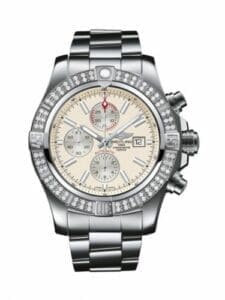 Breitling Super Avenger II Stainless Steel / Diamond / Stratus Silver / Bracelet A1337153/G779/168A