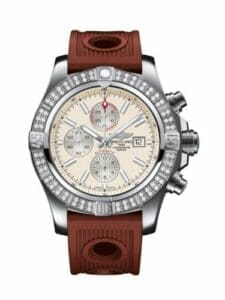 Breitling Super Avenger II Stainless Steel / Diamond / Stratus Silver / Rubber / Folding A1337153/G779/206S/A20D.2