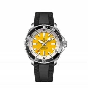 Breitling SuperOcean Automatic 42 Stainless Steel / Yellow / Rubber A17375211I1S1