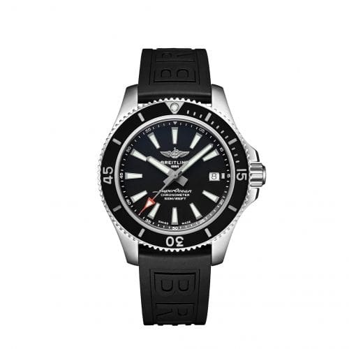 Breitling Superocean 42 Stainless Steel / Black / Rubber - Folding / Japan A17366D71B2S2