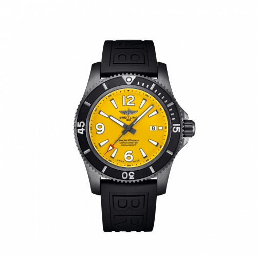 Breitling Superocean 46 Blacksteel / Yellow / Rubber / Pin M17368D71I1S1