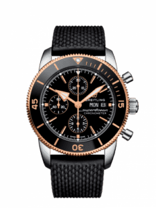 Breitling Superocean Heritage II Chronograph 44 Stainless Steel / Rose Gold / Black / Rubber / Folding U13313121B1S1