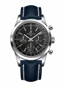 Breitling Transocean Chronograph Stainless Steel / Black / Calf / Folding AB015212/BA99/112X/A20D.1